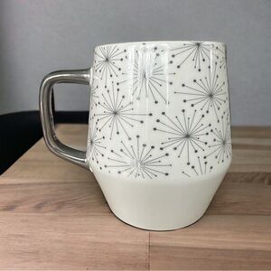 Coffee - Tea Mug - Large 25 ounce - White and Silver